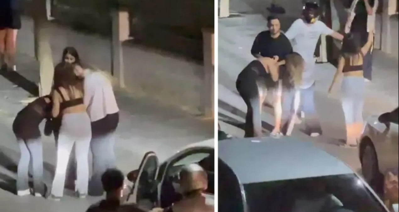 İki genç kızın saç saça hengamesi